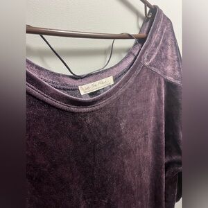 We The Free Deep Purple Velvet Sweatshirt